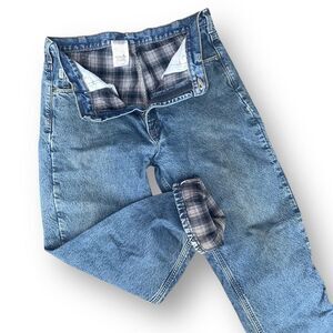 Carhartt Flannel Men’s 36 x 32 Insulated Lined Straight Work Jeans Barn Chore